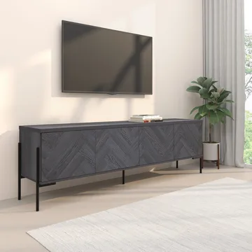 Charlene Tv-bänk 175 cm - Grå fiskbensek / grå ek - Möbler - TV- & Mediamöbler - TV bänk & mediabänk