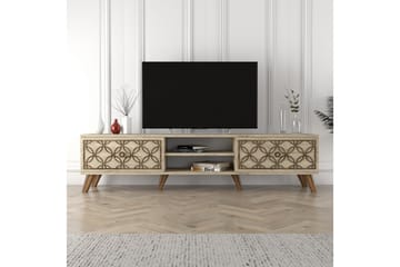 Chass Golvstående Tv Bänk 180 cm med Förvaring i Ljust Trä - Beige - Möbler - TV- & Mediamöbler - TV bänk & mediabänk