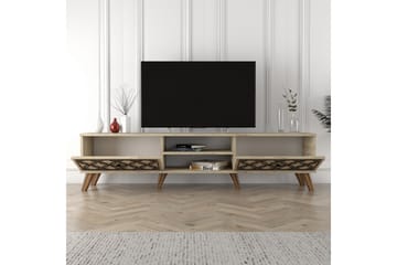 Chass Golvstående Tv Bänk 180 cm med Förvaring i Ljust Trä - Beige - Möbler - TV- & Mediamöbler - TV bänk & mediabänk