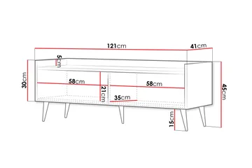 Chiku Tv-bänk 121 cm - Beige - Möbler - TV- & Mediamöbler - TV bänk & mediabänk