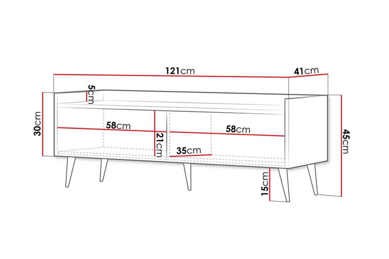 Chiku Tv-bänk 121 cm - Beige - Möbler - TV- & Mediamöbler - TV bänk & mediabänk