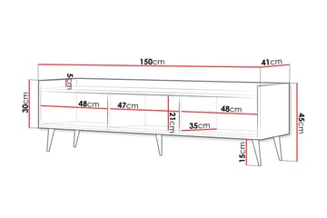 Chiku Tv-bänk 150 cm - Beige - Möbler - TV- & Mediamöbler - TV bänk & mediabänk