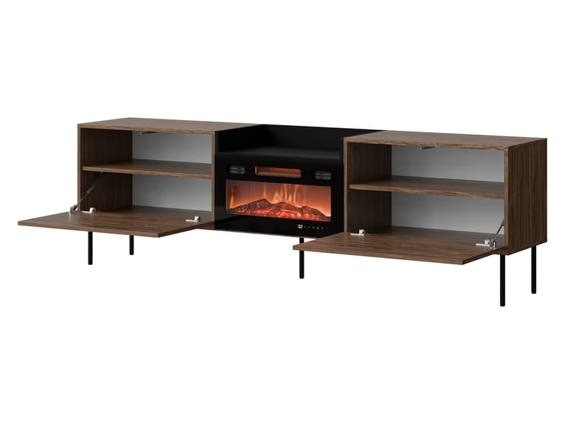 Clarinor Tv-bänk 200 cm Eldstad med värmefunktion - Beige|svart - Möbler - TV- & Mediamöbler - TV bänk & mediabänk