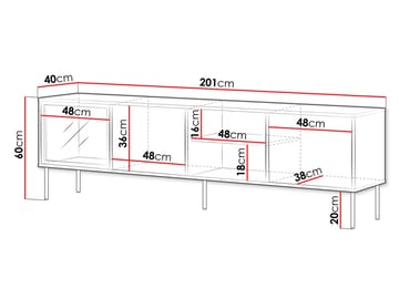 Claven Tv-bänk 201 cm - beige - Möbler - TV- & Mediamöbler - TV bänk & mediabänk