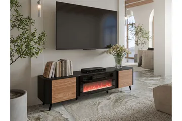 Clement Tv-bänk 200 cm - Svart/Brun - Möbler - TV- & Mediamöbler - TV bänk & mediabänk