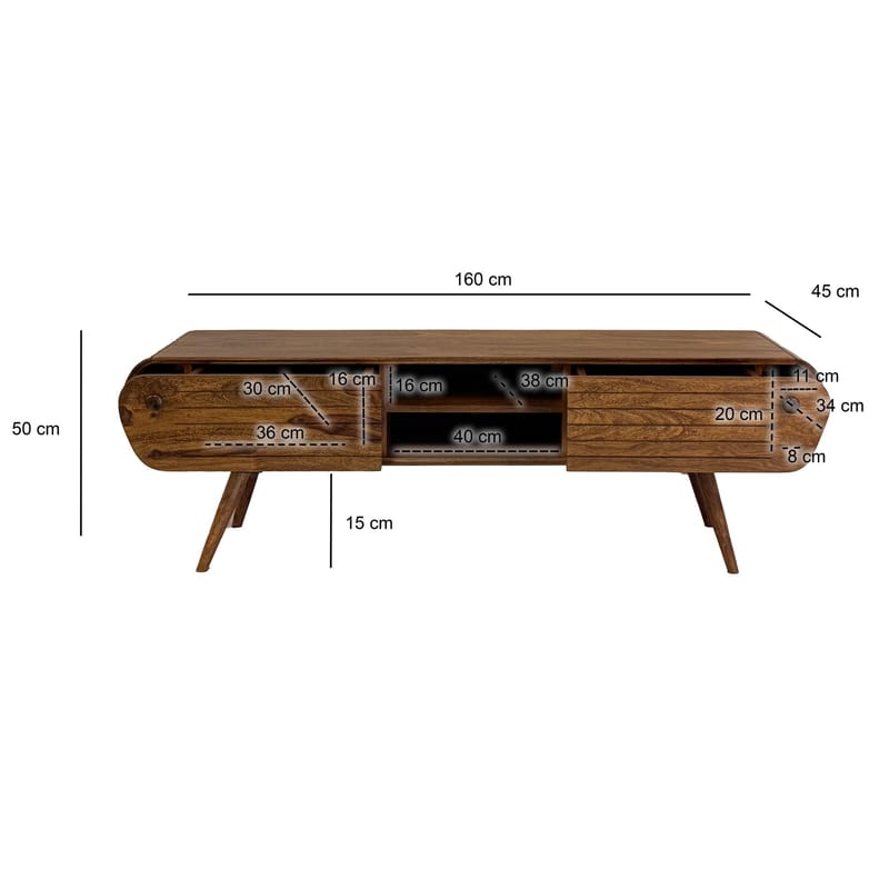Coreri TV-bänk 160 cm - Mörkbrun - Möbler - TV- & Mediamöbler - TV bänk & mediabänk