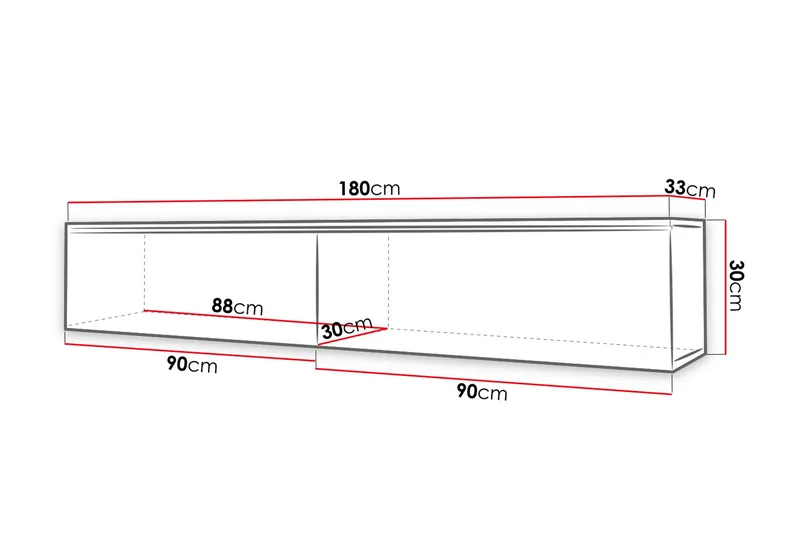 Cuguen Tv-skåp 180 cm Vit LED - Natur - Möbler - TV- & Mediamöbler - TV bänk & mediabänk