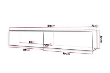 Cuguen Tv-skåp 180 cm Vit LED - Vit - Möbler - TV- & Mediamöbler - TV bänk & mediabänk