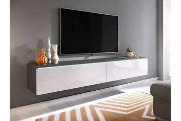 Cuguen Tv-skåp 180 cm Vit LED - Vit - Möbler - TV- & Mediamöbler - TV bänk & mediabänk
