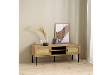 Cyndy Golvstående TV Bänk 120 cm med Förvaring i Ljust Trä - Beige - Möbler - TV- & Mediamöbler - TV bänk & mediabänk