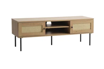 Cyndy Golvstående TV Bänk 120 cm med Förvaring i Ljust Trä - Beige - Möbler - TV- & Mediamöbler - TV bänk & mediabänk