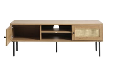 Cyndy Golvstående TV Bänk 120 cm med Förvaring i Ljust Trä - Beige - Möbler - TV- & Mediamöbler - TV bänk & mediabänk