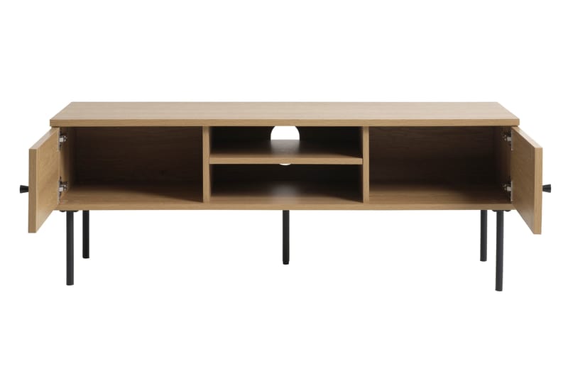 Cyndy Golvstående TV Bänk 120 cm med Förvaring i Ljust Trä - Beige - Möbler - TV- & Mediamöbler - TV bänk & mediabänk