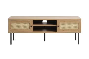 Cyndy Golvstående TV Bänk 120 cm med Förvaring i Ljust Trä - Beige - Möbler - TV- & Mediamöbler - TV bänk & mediabänk