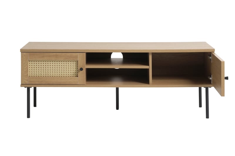 Cyndy Golvstående TV Bänk 120 cm med Förvaring i Ljust Trä - Beige - Möbler - TV- & Mediamöbler - TV bänk & mediabänk