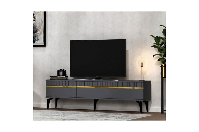 Defneia Tv-bänk 180 cm - Guld/Antracit - Möbler - TV- & Mediamöbler - TV bänk & mediabänk