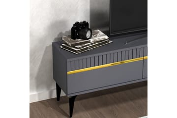 Defneia Tv-bänk 180 cm - Guld/Antracit - Möbler - TV- & Mediamöbler - TV bänk & mediabänk