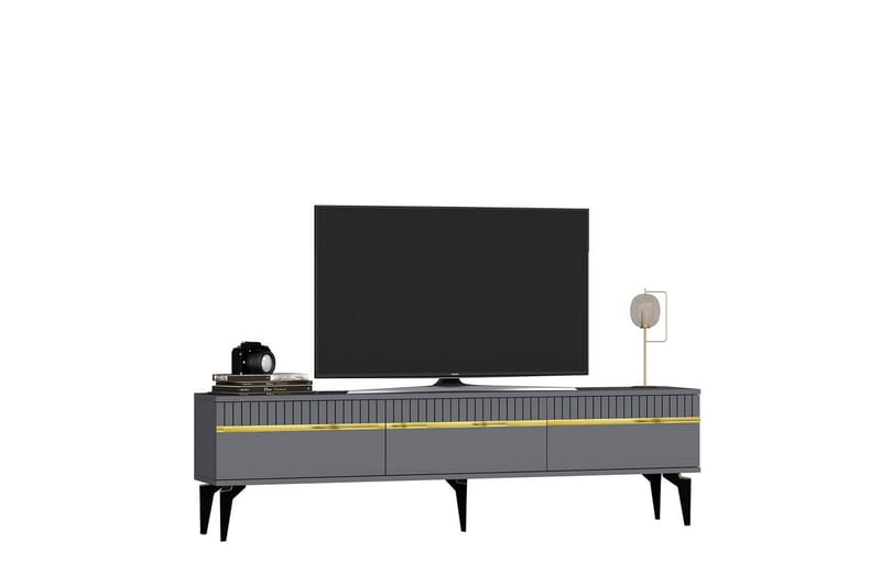 Defneia Tv-bänk 180 cm - Guld/Antracit - Möbler - TV- & Mediamöbler - TV bänk & mediabänk