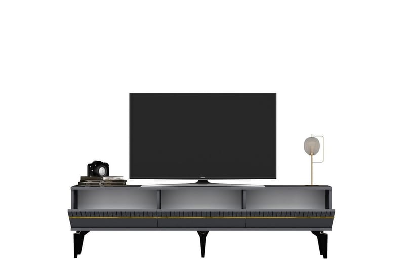 Defneia Tv-bänk 180 cm - Guld/Antracit - Möbler - TV- & Mediamöbler - TV bänk & mediabänk