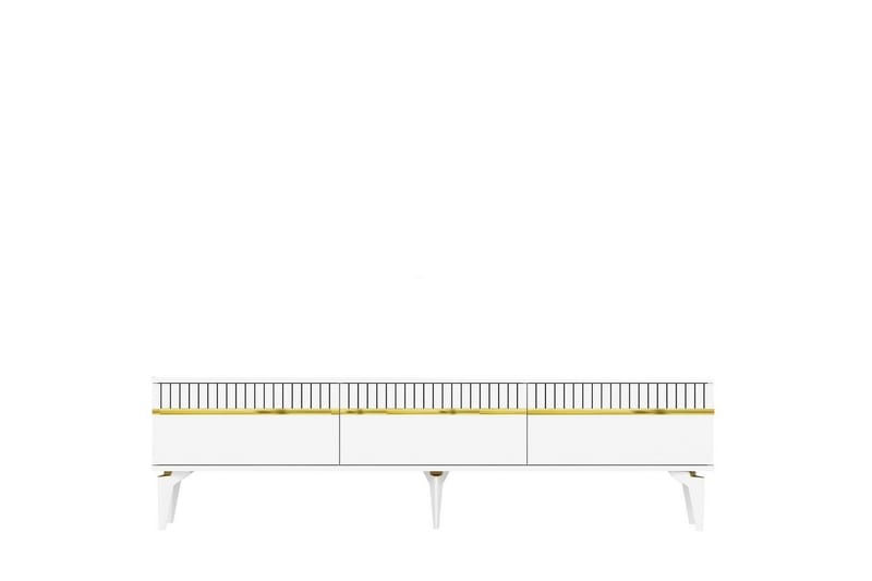 Defneia Tv-bänk 180 cm - Guld/Vit - Möbler - TV- & Mediamöbler - TV bänk & mediabänk