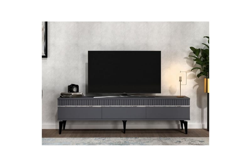 Defneia Tv-bänk 180 cm - Silver/Antracit - Möbler - TV- & Mediamöbler - TV bänk & mediabänk