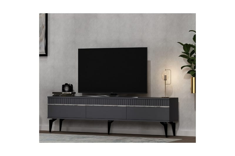 Defneia Tv-bänk 180 cm - Silver/Antracit - Möbler - TV- & Mediamöbler - TV bänk & mediabänk