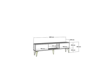 Defneia Tv-bänk 180 cm - Vit/Silver - Möbler - TV- & Mediamöbler - TV bänk & mediabänk