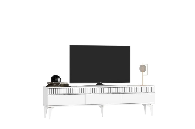 Defneia Tv-bänk 180 cm - Vit/Silver - Möbler - TV- & Mediamöbler - TV bänk & mediabänk