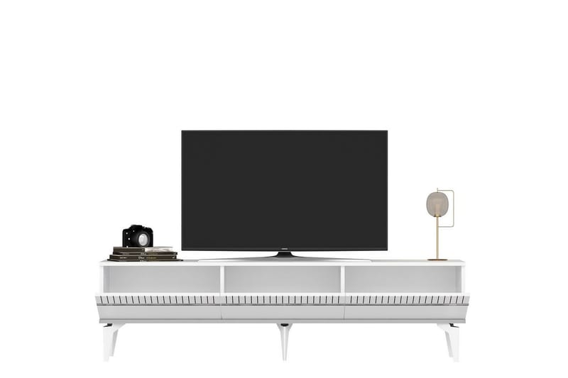 Defneia Tv-bänk 180 cm - Vit/Silver - Möbler - TV- & Mediamöbler - TV bänk & mediabänk