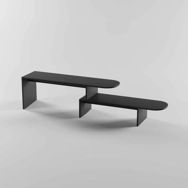 Deliones Tv-bänk 130 cm, Svart