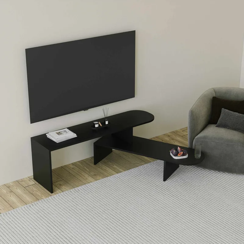 Deliones Tv-bänk 130 cm - Svart - Möbler - TV- & Mediamöbler - TV bänk & mediabänk