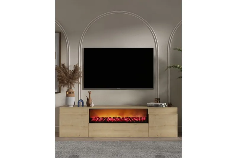 Deyron Tv-bänk 180 cm - Natur - Möbler - TV- & Mediamöbler - TV bänk & mediabänk