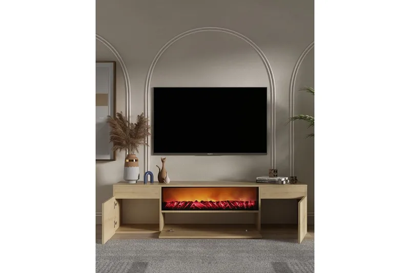 Deyron Tv-bänk 180 cm - Natur - Möbler - TV- & Mediamöbler - TV bänk & mediabänk