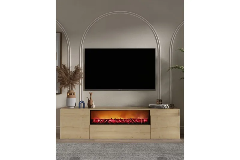 Deyron Tv-bänk 180 cm - Natur - Möbler - TV- & Mediamöbler - TV bänk & mediabänk