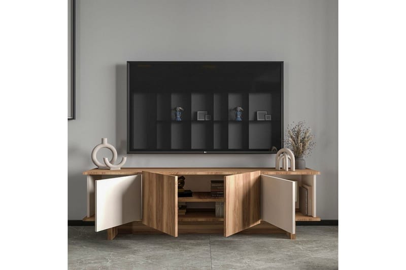 Diannare Tv-bänk 180 cm - Beige/Mediumfärgat trä - Möbler - TV- & Mediamöbler - TV bänk & mediabänk