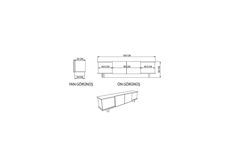 Diannare Tv-bänk 180 cm - Mediumfärgat trä - Möbler - TV- & Mediamöbler - TV bänk & mediabänk