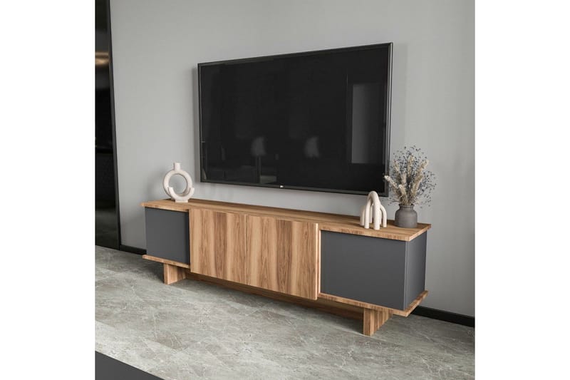 Diannare Tv-bänk 180 cm - Mediumfärgat trä/Antracit - Möbler - TV- & Mediamöbler - TV bänk & mediabänk