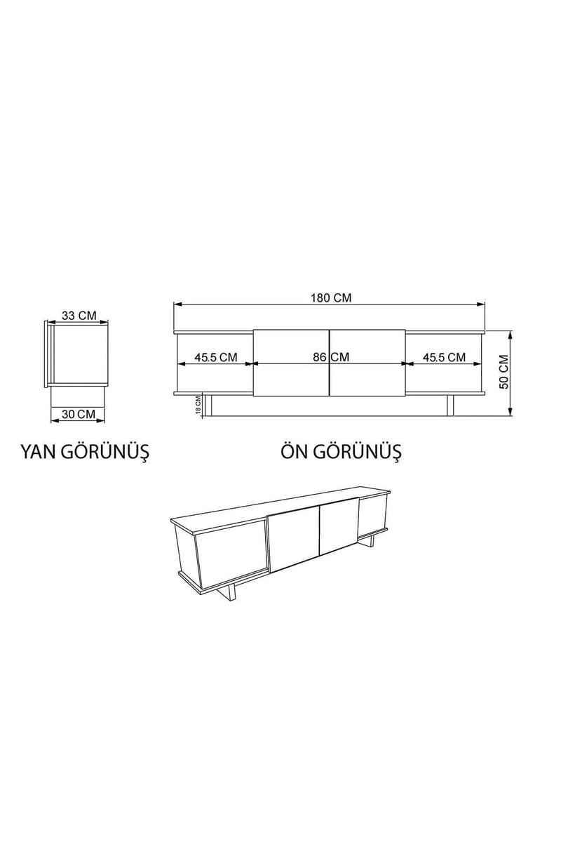 Diannare Tv-Bänk 180 cm - Möbler - TV- & Mediamöbler - TV bänk & mediabänk