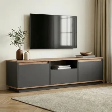 Domar Tv-bänk 160 cm - Antracit, Atlantic pine - Möbler - TV- & Mediamöbler - TV bänk & mediabänk