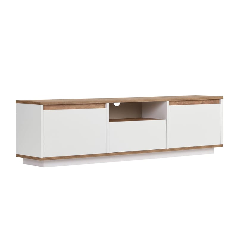 Domar Tv-bänk 160 cm, Atlantic pine, vit