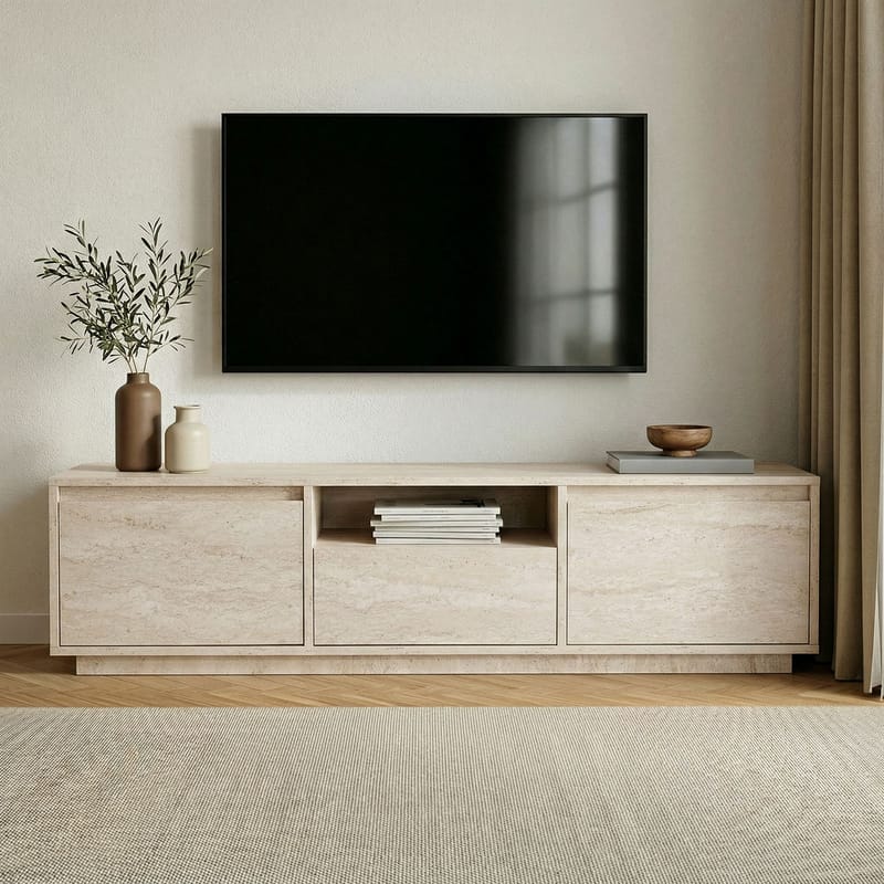 Domar Tv-bänk 160 cm - Travertin - Möbler - TV- & Mediamöbler - TV bänk & mediabänk