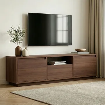 Domar Tv-bänk med Förvaring 160 cm - Valnöt - Möbler - TV- & Mediamöbler - TV bänk & mediabänk