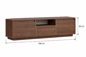 Domar Tv-bänk med Förvaring 160 cm - Valnöt - Möbler - TV- & Mediamöbler - TV bänk & mediabänk