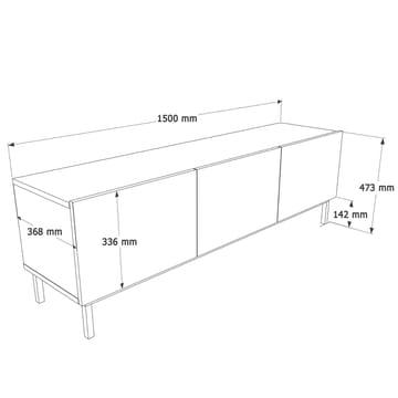 Dorel TV-bänk 150x47,3x36,8 cm - Sand - Möbler - TV- & Mediamöbler - TV bänk & mediabänk