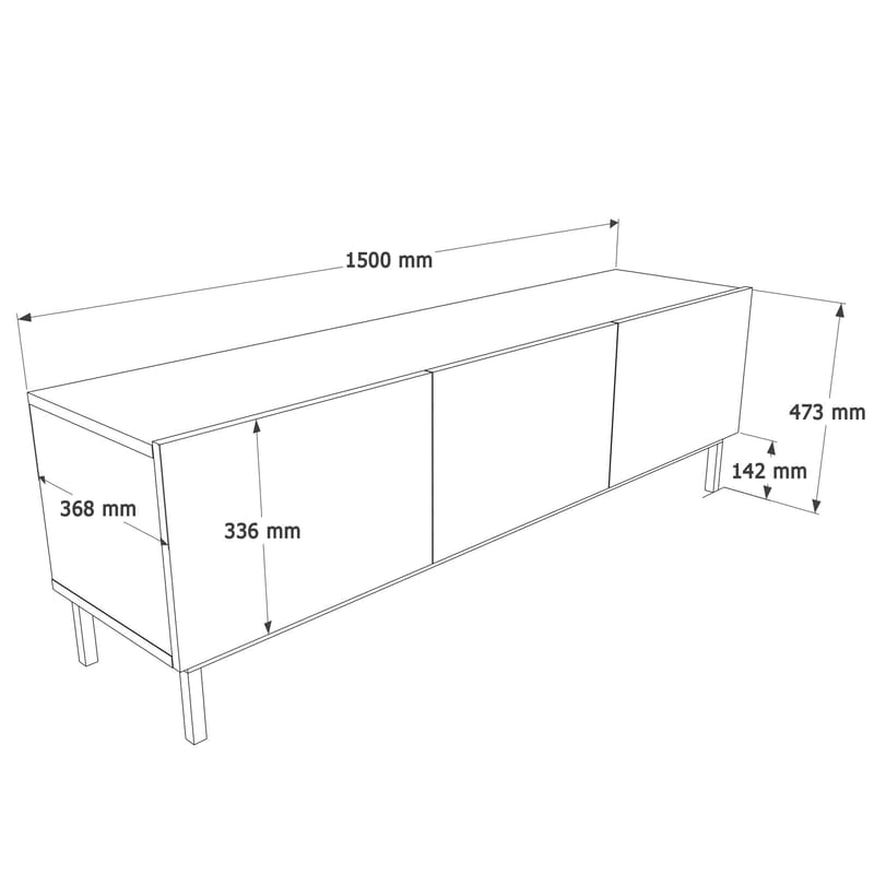 Dorel TV-bänk 150x47,3x36,8 cm - Sand - Möbler - TV- & Mediamöbler - TV bänk & mediabänk