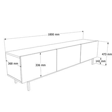 Dorel TV-bänk 180x47,3x36,8 cm - Sand - Möbler - TV- & Mediamöbler - TV bänk & mediabänk