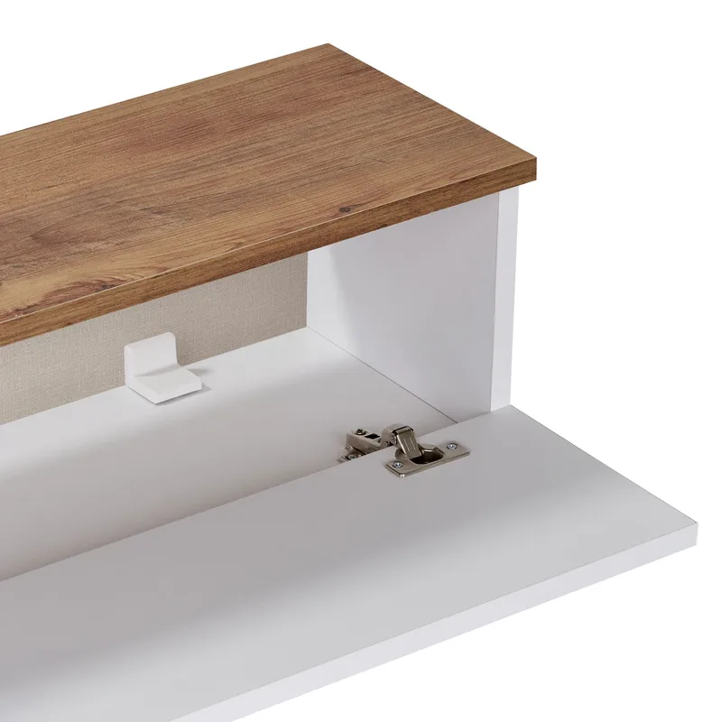Dovren TV-bänk 140x25x25 cm - Atlantic Pine och vit - Möbler - TV- & Mediamöbler - TV-hylla