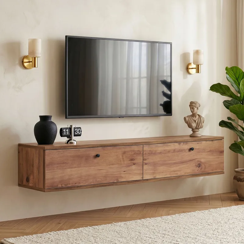 Dovren TV-bänk 140x25x25 cm - Atlantic Pine - Möbler - TV- & Mediamöbler - TV-hylla