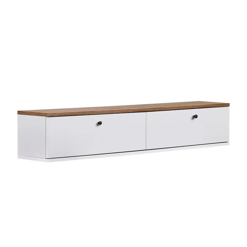 Dovren TV-bänk 140x25x25 cm - Atlantic Pine och vit - Möbler - TV- & Mediamöbler - TV-hylla
