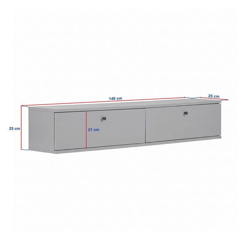 Dovren TV-bänk 140x25x25 cm - Atlantic Pine och vit - Möbler - TV- & Mediamöbler - TV-hylla